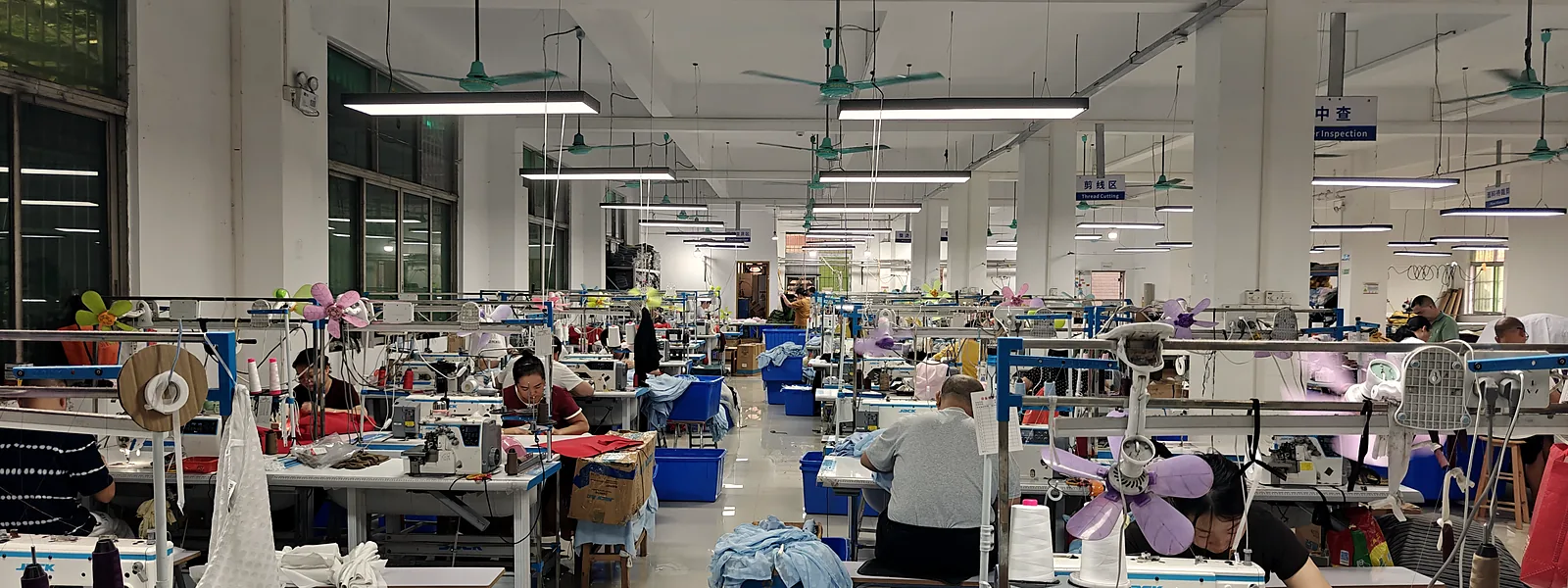 Sewing floor of the Jinmansha factory in Panyu, Guangzhou