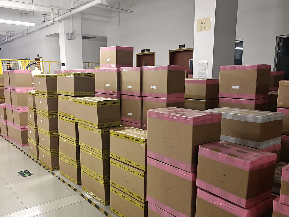 Finished goods warehouse with export cartons